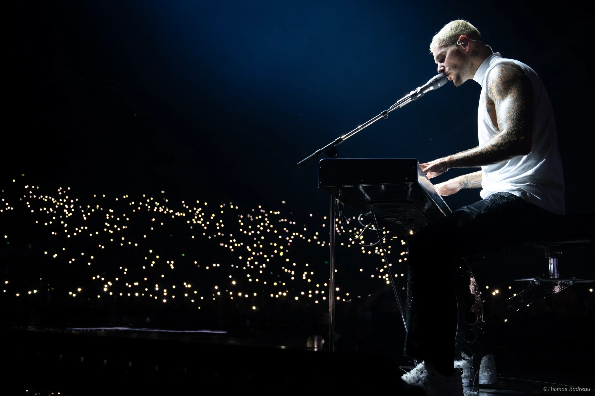 Matt pokora Matt pokora jouant un morceau de piano lors de son concert au zénith de Nantes
